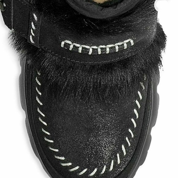 FIRM! UGG Fluff Punk UGG Pure & Lamb Fur Suede Ankle Boots Black sz 5 - Picture 9 of 10